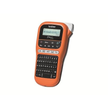 PT-E110 Label Maker, P-Touch Electrician Label Printer, Handheld, QWERTY Keyboard, Up to 12mm Labels, Includes 12mm Black on White Tape Cassette