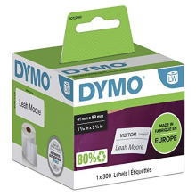 Authentic LabelWriter Small Name Badge Labels | 41 mm x 89 mm | Self-Adhesive | Roll of 300 Easy-Peel Labels | for LabelWriter Label Makers | Made in