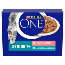 Senior 7+ Wet Cat Food Salmon and Ocean Fish 8x85G, Pack of 5