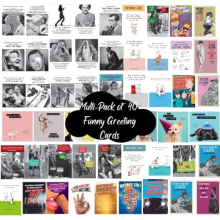 40 Pack Birthday Cards, Funny & Rude Cards For Him and Her, Individual Random Multi-Pack Greetings Multi-Coloured (MULTI40-EMO)
