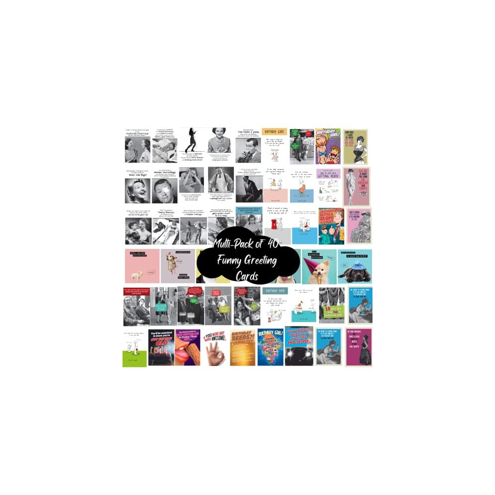 Emotional Rescue 40 Pack Birthday Cards, Funny & Rude Cards For Him And Her, Individual Random Multi-Pack Greetings Multi-Coloured (Multi40-Emo)