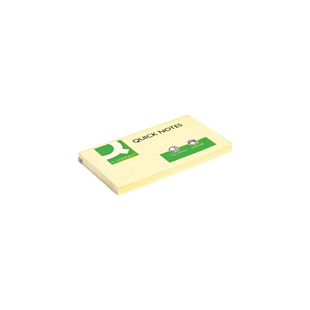 Q-Connect Yellow 76 X127mm Quick Note Repositionable Pad - ,12