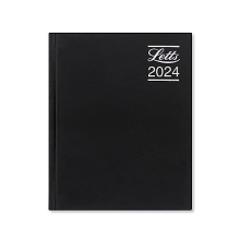 Letts Rhino 2024 diary - A5 day to a page with appointments - black