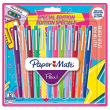 Flair Felt Tip Pens Medium Point (0.7mm) Assorted Retro Colours 12 Count