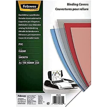 A4 Binding Cover - 240 Microns PVC Binding Covers - Pack of 100 Binding Covers - Transparent