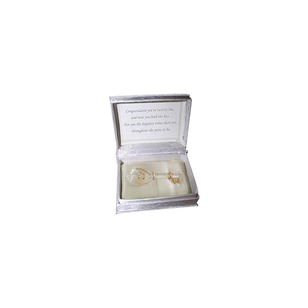 18th and 21st Glass Key for Birthday Gift, Special Keepsake Present and as Decoration Accessories with a Sweet Note in Beautiful Box