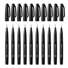 Brush Sign Pen Black - Pack of 10