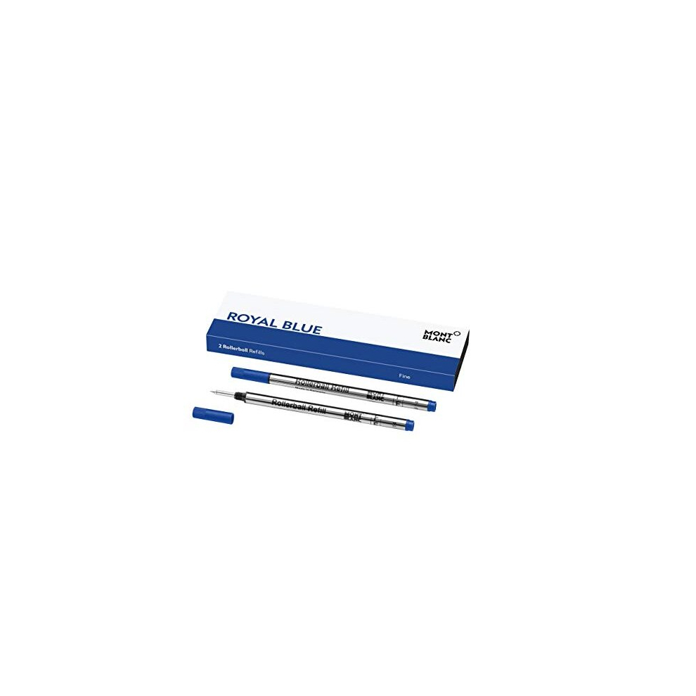 Rollerball Refills (F) Royal Blue 124501 – Refill Cartridge with a Fine Nib for Rollerball Pens – 2 x Blue Pen Refills