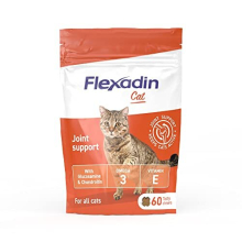 Flexadin Joint Care for Cats | Joint Supplement Chews for Cats | Aids Mobility & Flexibility | Glucosamine, Chondroitin, Omega 3 & Vitamin E | 60