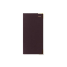 Letts Roma Slim week to view with appointments 2024 leather diary - burgundy