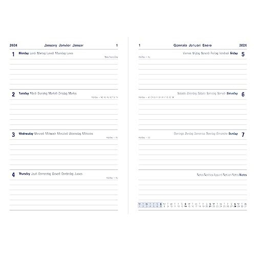 Letts Memo Slim week to view 2024 diary - black 2