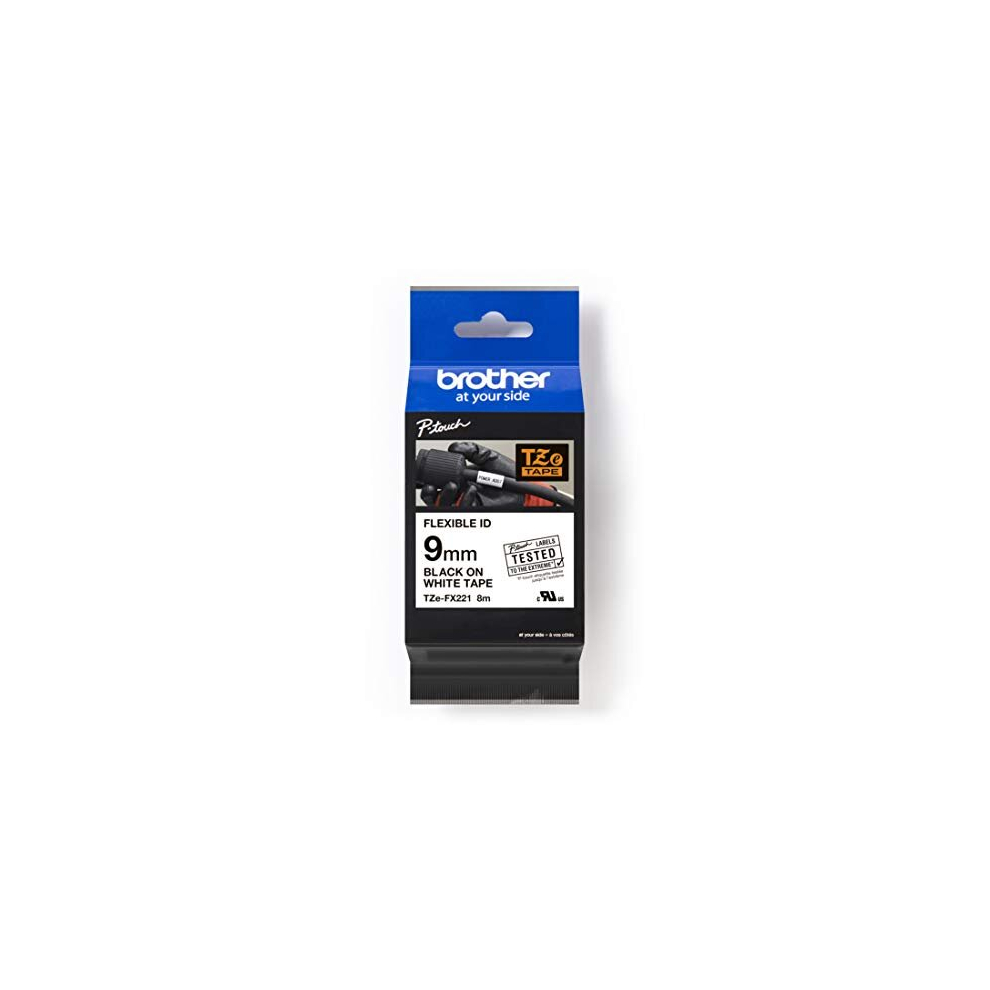 TZe-FX221 - Black on white - Roll (0.9 cm x 8 m) 1 cassette(s) flexible tape - for Brother PT-D600, H200, P-Touch PT-E550, P-Touch Cube Plus PT-P710,