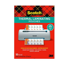 Dry Erase Thermal Laminating Pouches, 50-Pack, Works with Dry Erase Markers, Reuseable Worksheets, Calendars, Checklists, 8.9 x 11.4 Inches, Letter