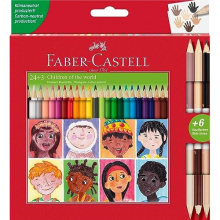 Children of the World trekantede farveblyanter 24+3 farver