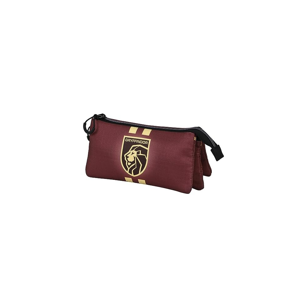 Gryffindor22-ECO Triple Pencil Case, Burgundy, 23 x 11 cm