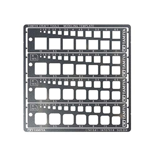 Tamiya 74156 Modelling Square Stencil 1-10 mm (4) Polyethylene Model Making Accessories