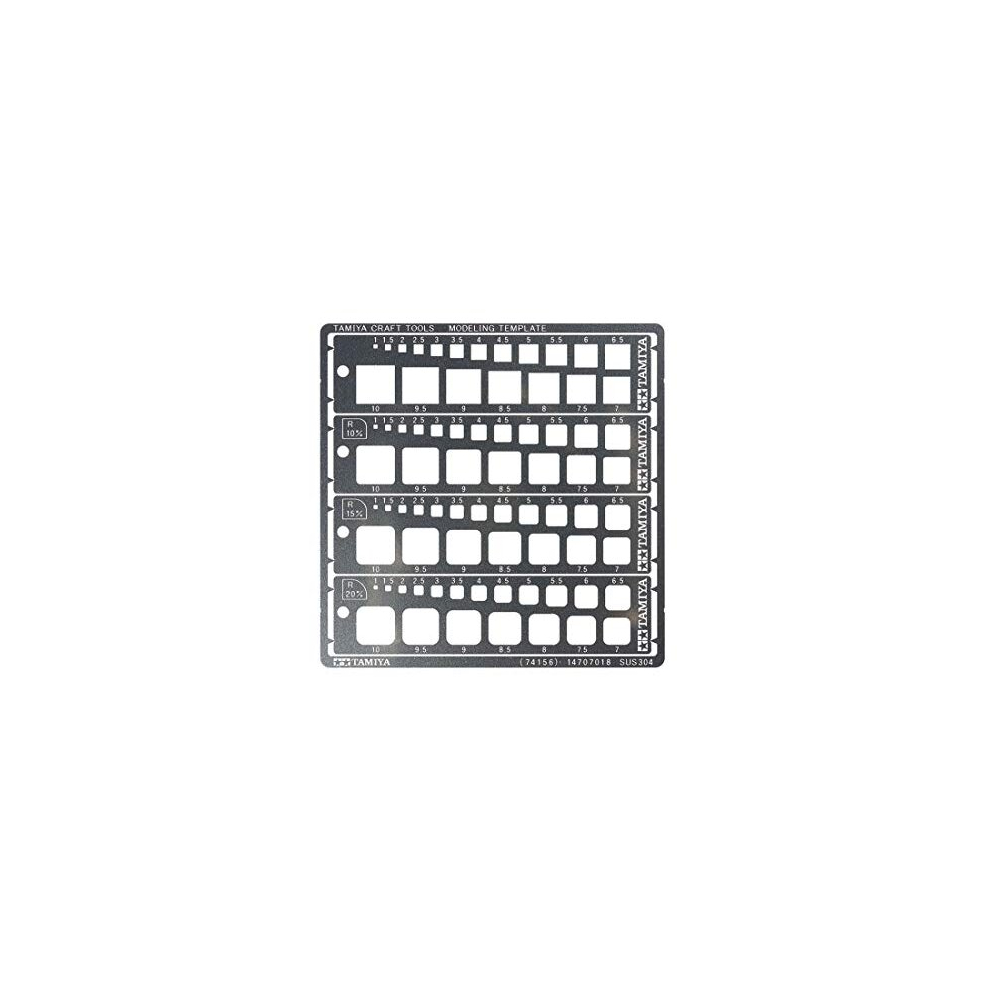 74156 Modelling Square Stencil 1-10 mm (4) Polyethylene Model Making Accessories