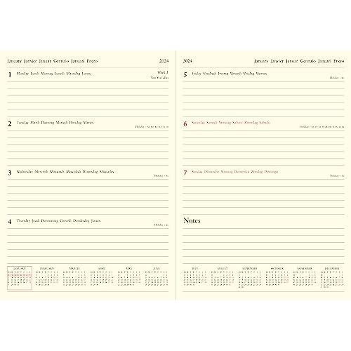 Letts Lecassa 2024 A4 week to view diary - brown 1