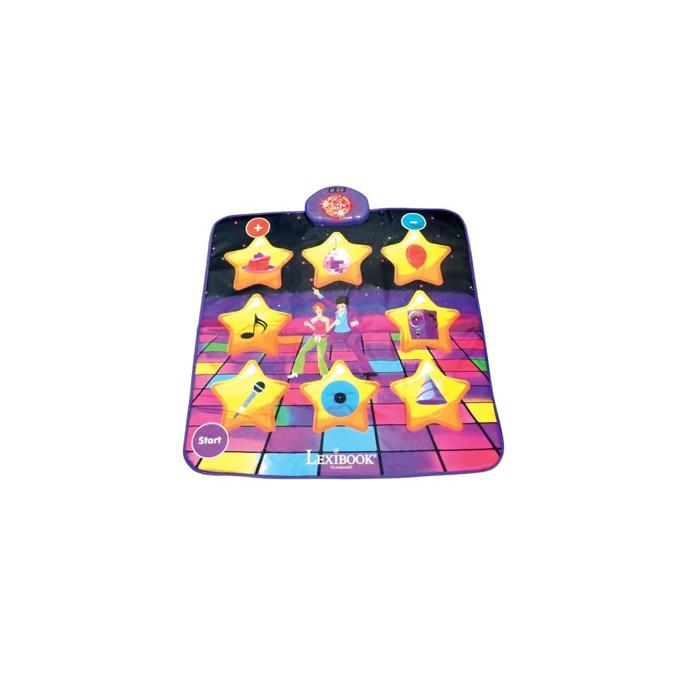 DM10, Electronic Dance Floor Mat, Illuminated Keys, Built-in Speaker, Purple/Yellow 