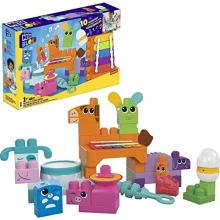 BLOKS Fisher-Price Sensory Building Toys Playset, Musical Farm Band with 40 Toddler Blocks and 6 Music Sheets, Kids Age 1+ Years, HPB46