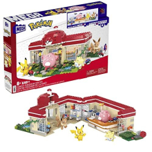 Pokémon Playset, Forest Pokemon Center Includes Pikachu, Chansey, Eevee, and Togepi, Building Toys for Kids and Adults, Collectible Character Model