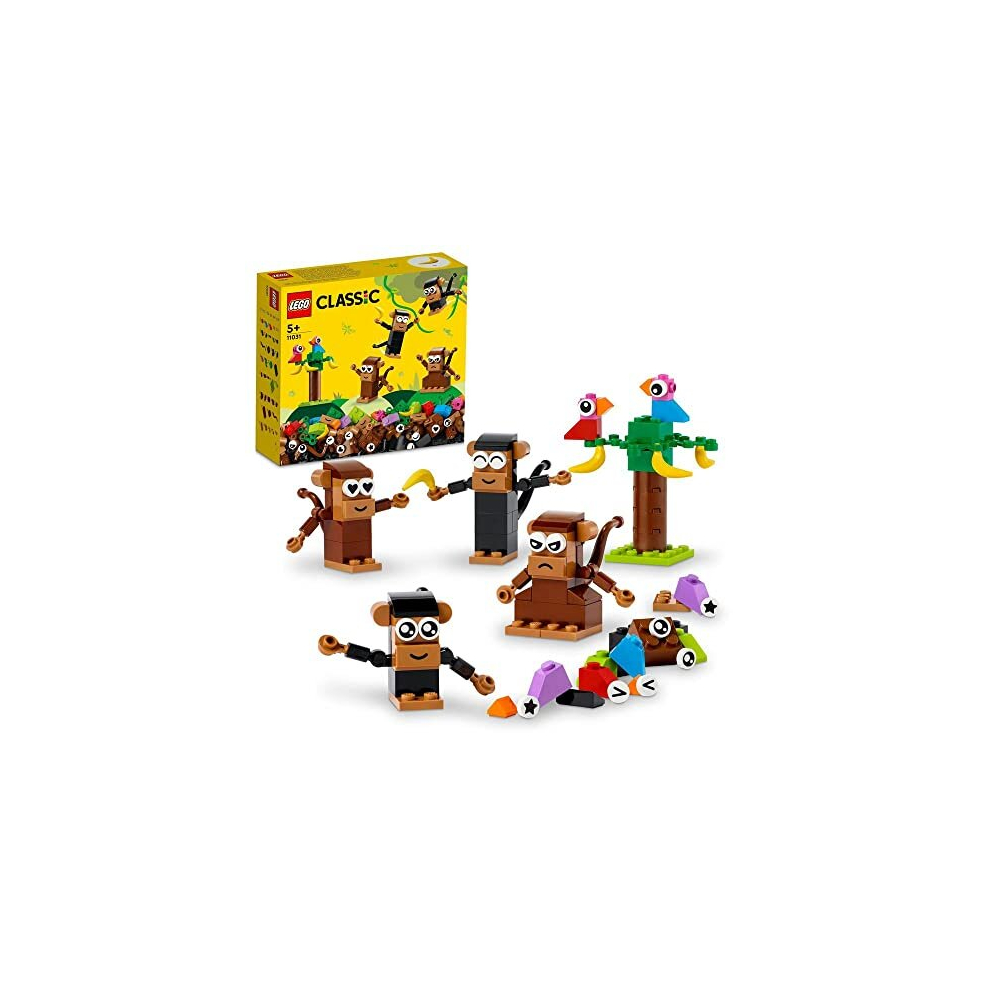 11031 Classic Creative Monkey Fun Creative Play With 4 Buildable Monkeys Ideal for Young Builders 5+ 135 Pieces