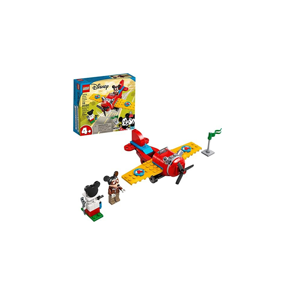 Disney Mickey and Friends Mickey Mouse's Propeller Plane 10772 Building Kit Toy; Perfect for Creative Play; New 2021 (59 Pieces), Multicolor