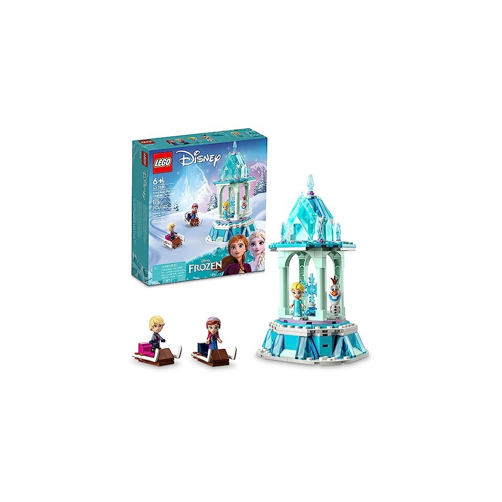 Disney Frozen Anna and Elsa's Magical Carousel 43218 Ice Palace Building Toy Set with Elsa, Anna and Olaf, Great Birthday Gift for 6 Year olds