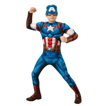 301730XS Captain America Kids Fancy Dress, Boys, Multi, 5-6 Years