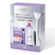 Beauty Like A Boss Gift Set - Revitalift Filler Hyaluronic Acid Mask, Micellar Water & Mega Volume Mascara Brush