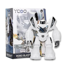 Robo Blast, Large Interactive Robot, Shoots Darts from Fist, 34cm Tall, Programme up to 20 Steps, Dances, Plays Music, LED Face, Robots for Kids 5-14