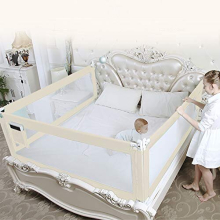 1.8m Bed Rail for Baby, Foldable Portable Safety Toddlers Bed Rail Buckle with Dual Lock Bedroom Accessory, Universal Adjustable Toddler Baby Elderly