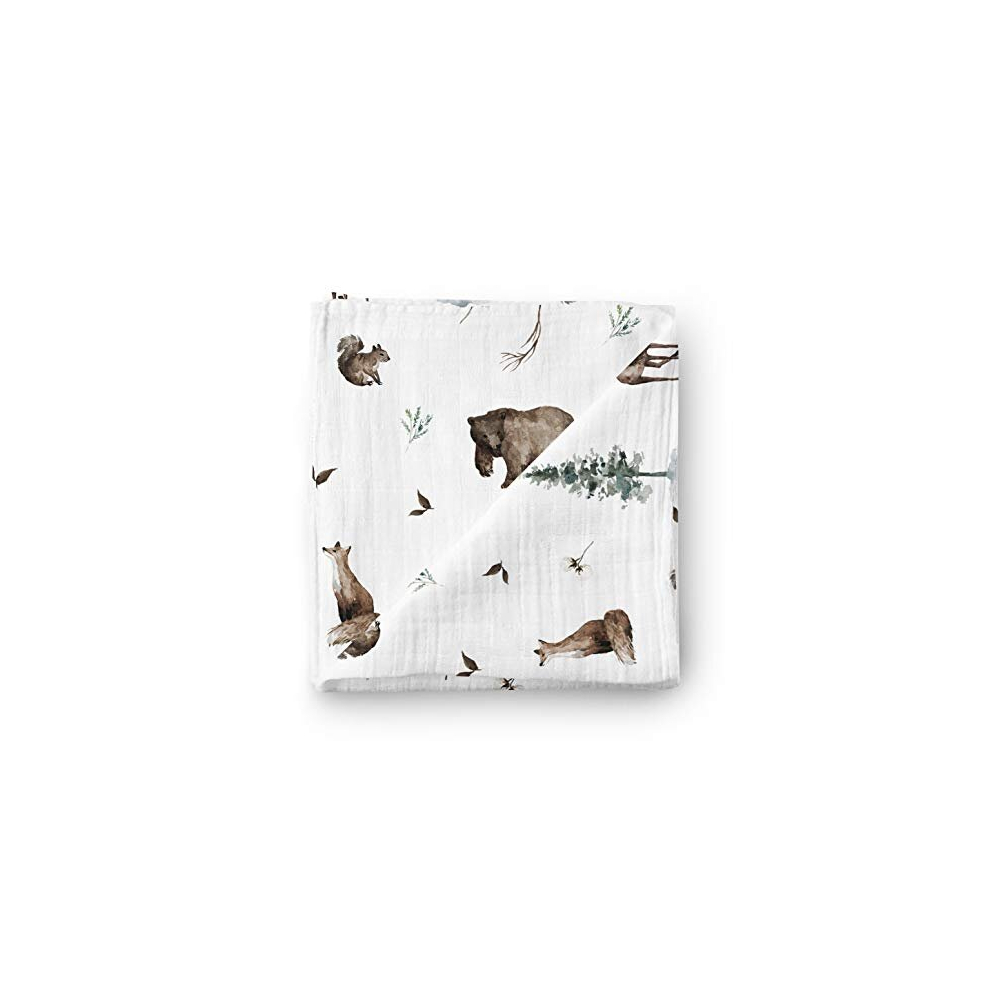 Baby Muslin Receiving Blanket 47X47 Inches 70% Bamboo 30% Cotton Swaddle Wrap Peachly