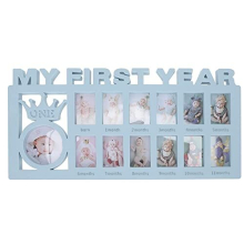 My First Year Baby Photo Frame Baby Picture Frames Album Baby Hand and Footprint Kit Keepsake Frame 1-12 Months Multi Picture Display Kit Gift for New