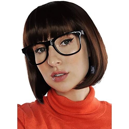 - Brown Bob Wig Velma Wig and Glasses - Sexy Velma Costume Adult Women ...