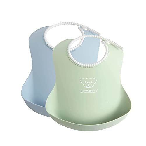 BABYBJÖRN Baby Bib, 2-pack, Powder green/Powder blue