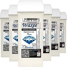 HYPOALLERGENIC 100ml roll on wax, roller wax PURE DIAMOND. Wax cartridge for sensitive & delicate skin, PREMIUM WAX from Waxee! (6 x 100ml roll-on wax
