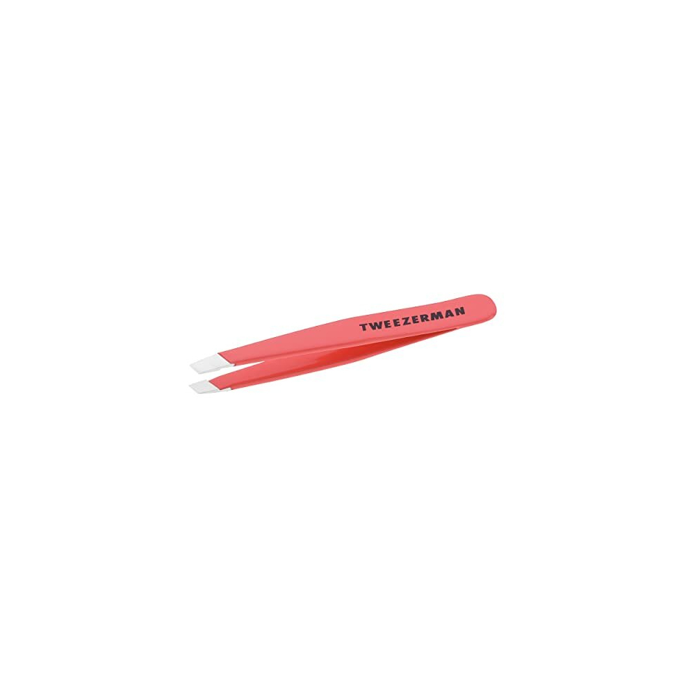 Tweezers Mini Version with Hand-Filled Angled Tip for Eyebrow Plucking, Geranium