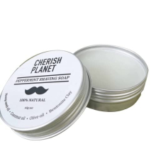 Natural Hemp & Coconut Oil Peppermint Shaving Soap in Reusable Metal Tin (Set of 3)