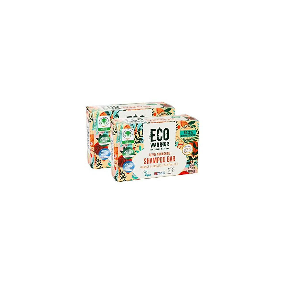 Little Soap Company Shampoo Duo Pack - Eco Warrior Deeply Nourishing Shampoo Bar, Vegan, Cruelty Free, No Sls Or Parabens, Gifts For Her Or Him, 100G X 2