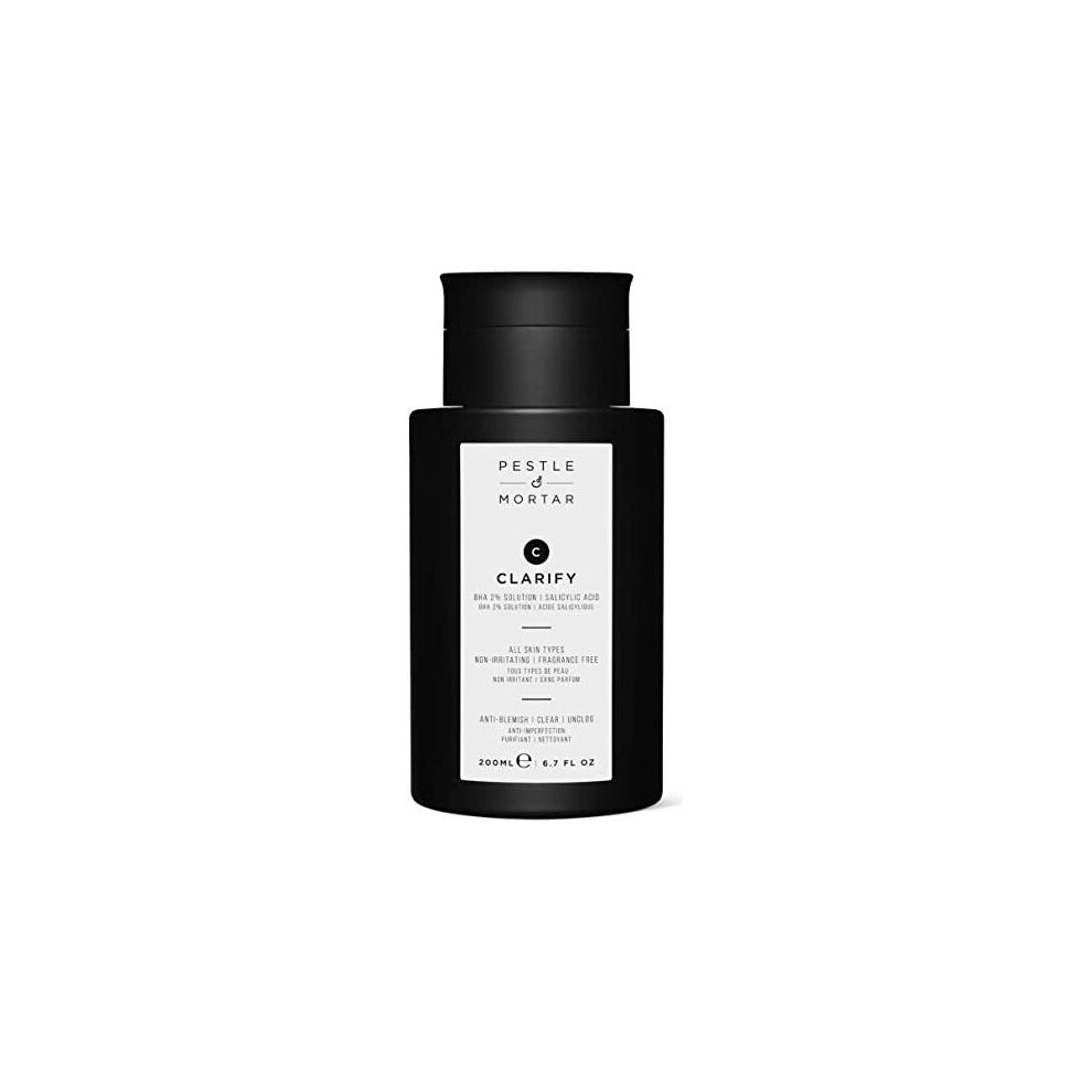 Pestle & Mortar Clarify 2% Salicylic Acid Toner, Acne Treatment And Clear Breakouts, Facial Exfoliant To Removes Excess Oil, 6.76 Oz