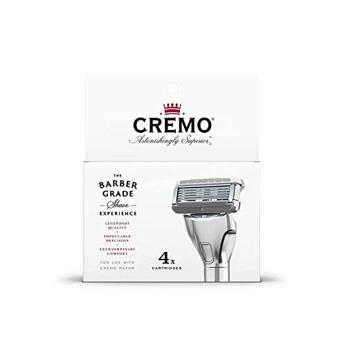 - Barber Grade Razor Blades for Men | 4 Refills, Silver
