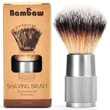 Shaving Brush Vegan | Silver | Women and Men Shaving Brush| Shaving Soap Brush | Vegan Shaving Brush | Synthetic Brush Shaving | Waste Free Shaving