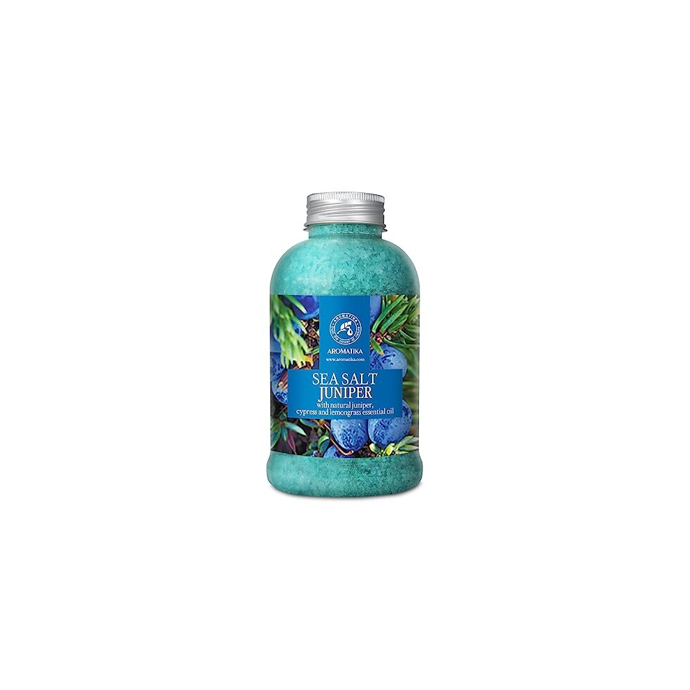 Aromatika Trust The Power Of Nature Sea Salt Juniper W/Natural Juniper 600G - Cypress - Lemongrass Essential Oils - Bath Sea Salts - Best For Bath - Good Sleep - Relaxing - Body Care
