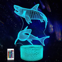 Shark 3D Night Light, Illusions Lamp with Remote Control 16 Colors Changing Table Desk Decor Lamp Bedroom Children Room Decorative Best Festival