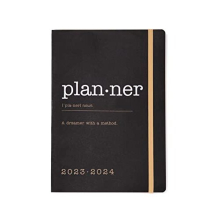 Letts Eco Writers Words A5 academic 2023/2024 week to view diary - black kraft