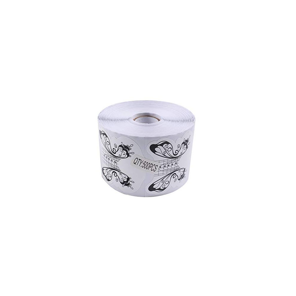 Beautyleader 500Pcs/Roll Nail Form Guide Acrylic Tip Extension Forms Butterfly Design Nail Form Sticker Rroll Manicure Tool