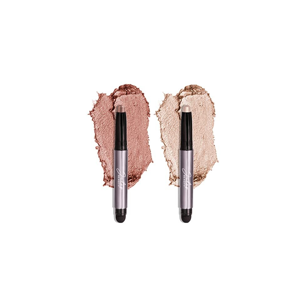 Julep White Eyeshadow 101 Crã¨Me To Powder Waterproof Eyeshadow Stick Duo, Pearl Shimmer And Rose Shimmer