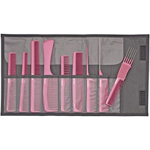 A-Line Hair Comb 9-Pieces Set, Pink, 0.19 kg