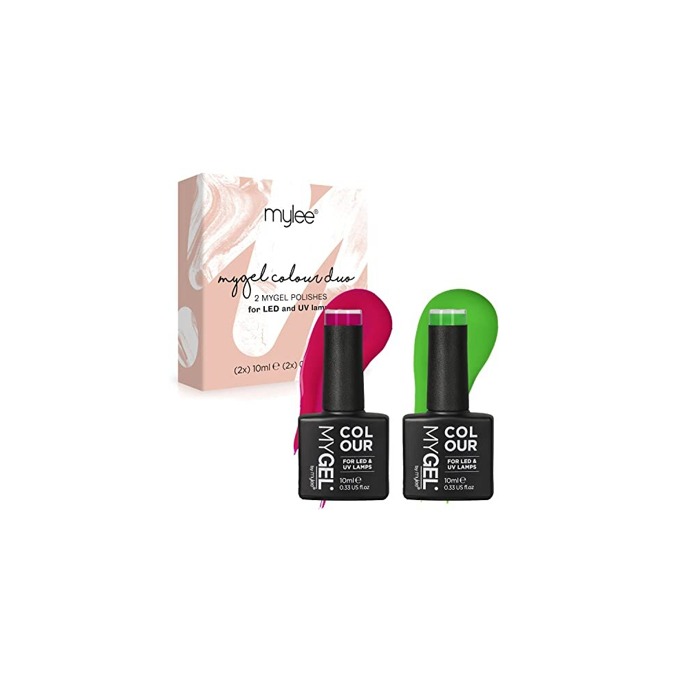 Gel Nail Polish Duo Colour Set 2x10ml [Watermelon Punch] UV/LED Soak-Off Nail Art Manicure Pedicure for Professional, Salon & Home Use - Long Lasting